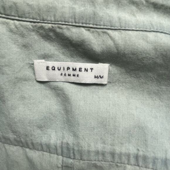 Equipment Femme Chambray Sleeveless Button Front Shirtdress Medium Dress - Picture 3 of 6